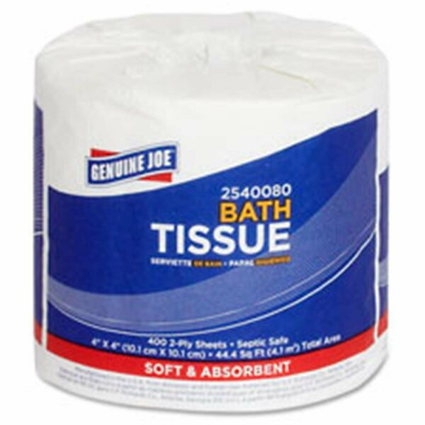 Genuine Joe Bath Tissue, 2-Ply, 400SH-RL, 4 in. x 3.15 in., 96RL-CT, WE GE463999